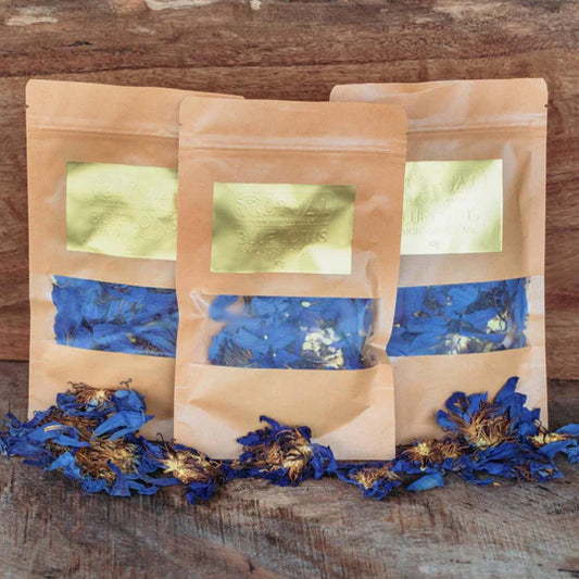3 pakker Blå Lotus Blomster fra Ritual Oils 10g - Spar 40,-kr